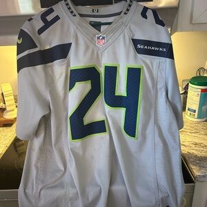 NFL Seattle Seahawks Gray and Navy Men's Jersey